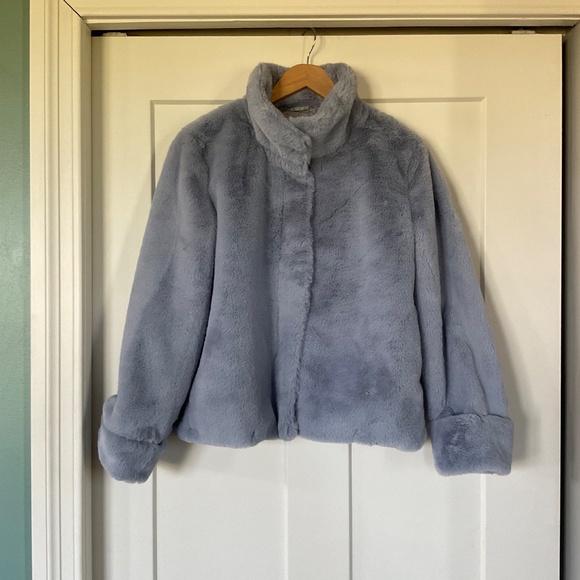 Periwinkle Moonlight Faux Fur Coat Jacket By Philosophy Republic Clothing - Picture 3 of 14